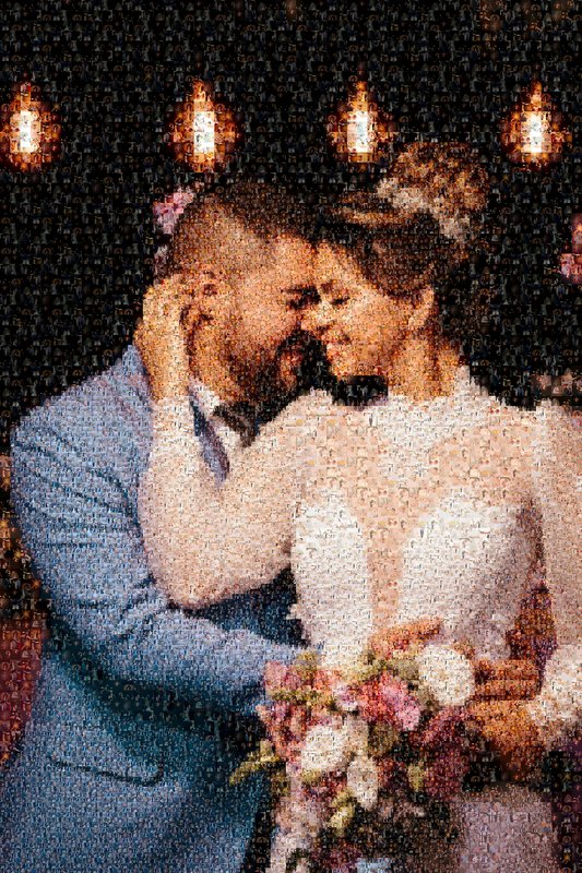 Wedding photo mosaic example